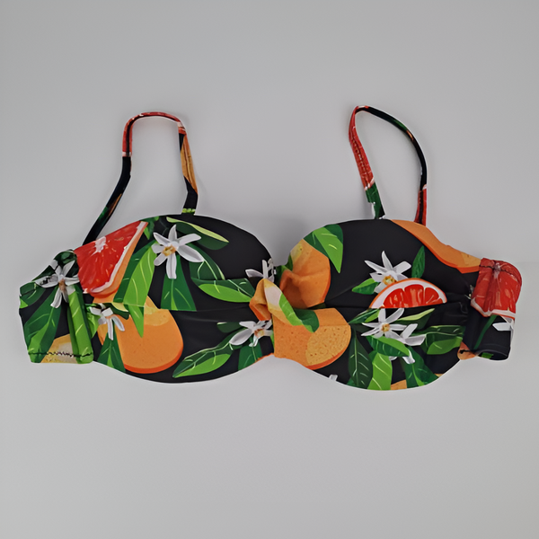 Nightee Nine - Leaf Fruit Print Pushup Thong Bikini set