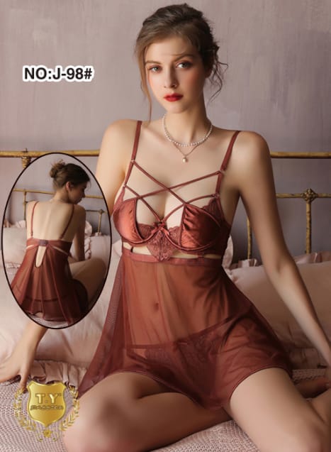 Nightee Nine - Transparenr Short Nighty for Bridal Wear