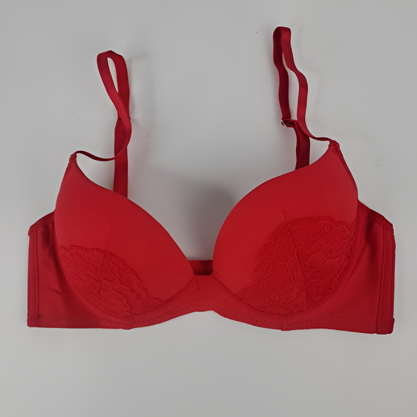 Nightee Nine - Red Color Lace Steel Wire Bra And Panty